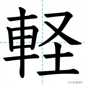 【JLPT N4漢字】「軽」の意味・読み方・書き順