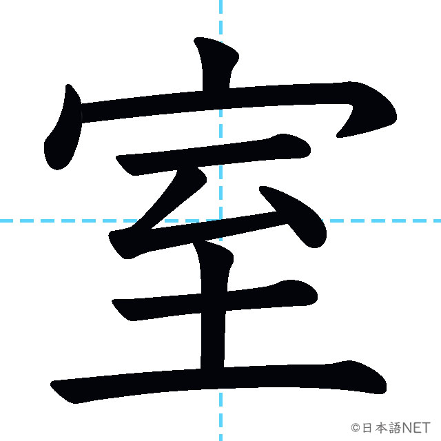 【JLPT N4漢字】「室」の意味・読み方・書き順