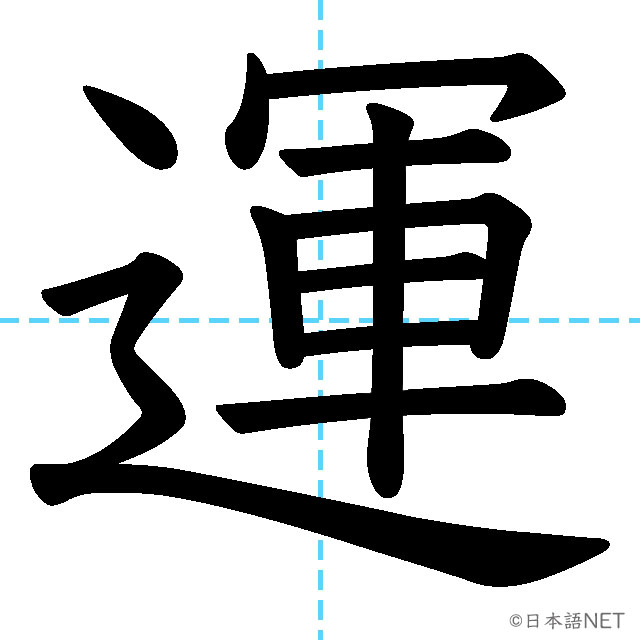 【JLPT N4漢字】「運」の意味・読み方・書き順