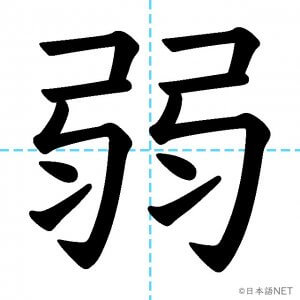 【JLPT N4漢字】「弱」の意味・読み方・書き順