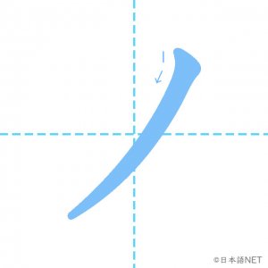 カタカナ「ノ」の書き順