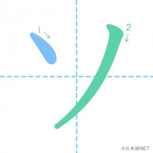 カタカナ「ソ」の書き順