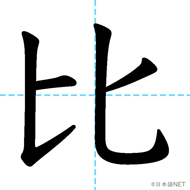 【JLPT N3漢字】「比」の意味・読み方・書き順