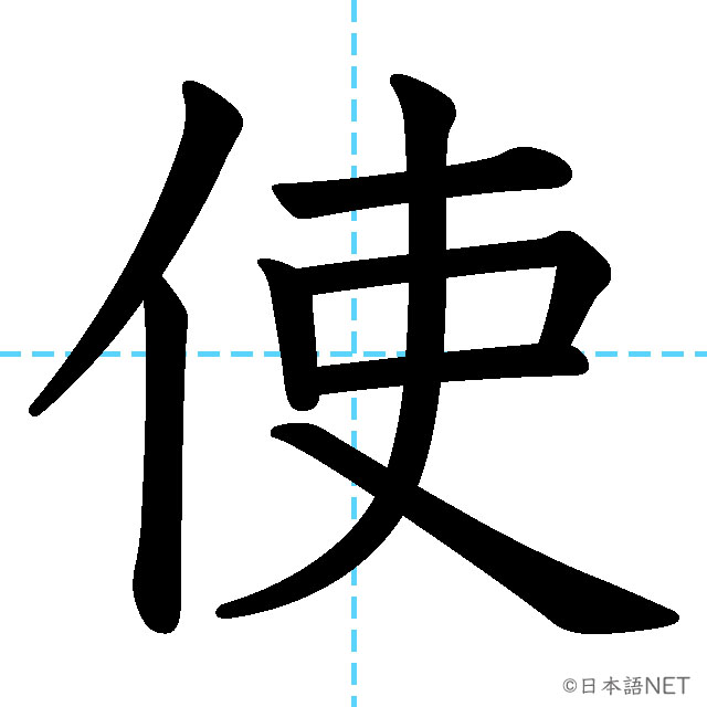 【JLPT N4漢字】「使」の意味・読み方・書き順