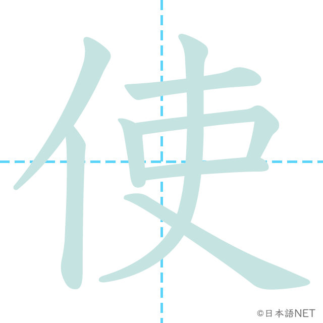 漢字「使」の書き順