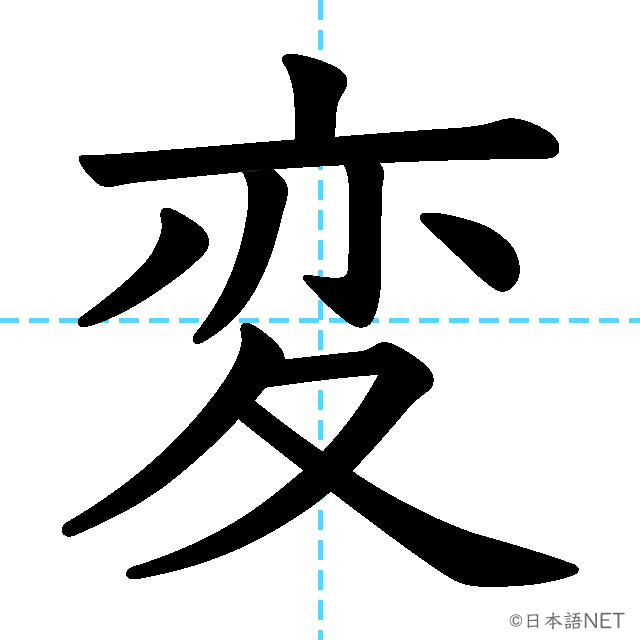 【JLPT N3漢字】「変」の意味・読み方・書き順
