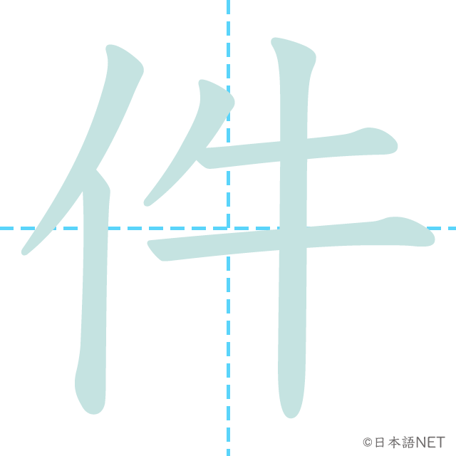 漢字「件」の書き順