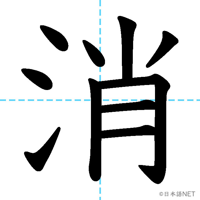 【JLPT N3漢字】「消」の意味・読み方・書き順