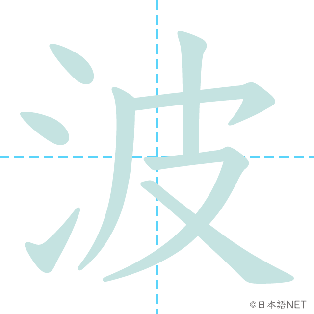 漢字「波」の書き順