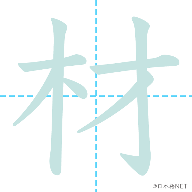漢字「材」の書き順