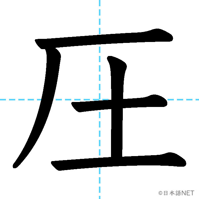 【JLPT N2漢字】「圧」の意味・読み方・書き順