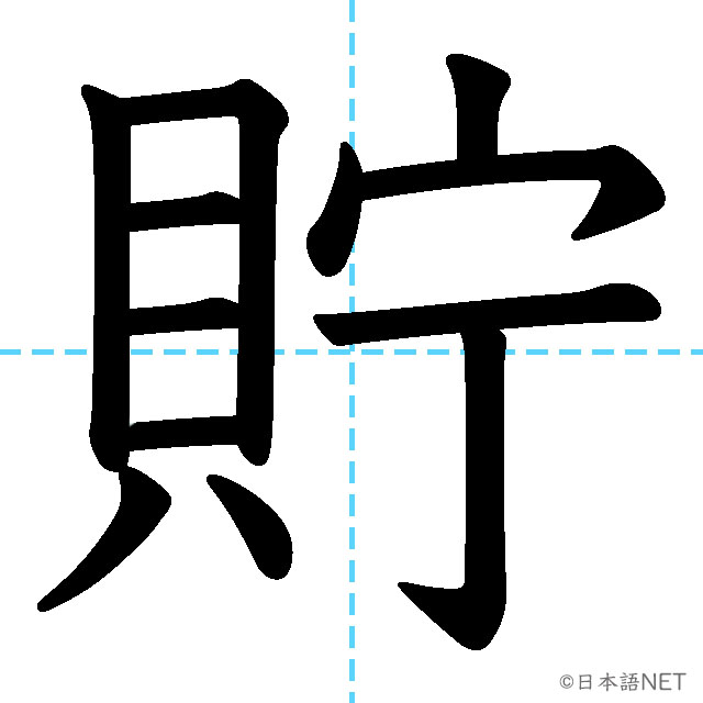 【JLPT N2漢字】「貯」の意味・読み方・書き順