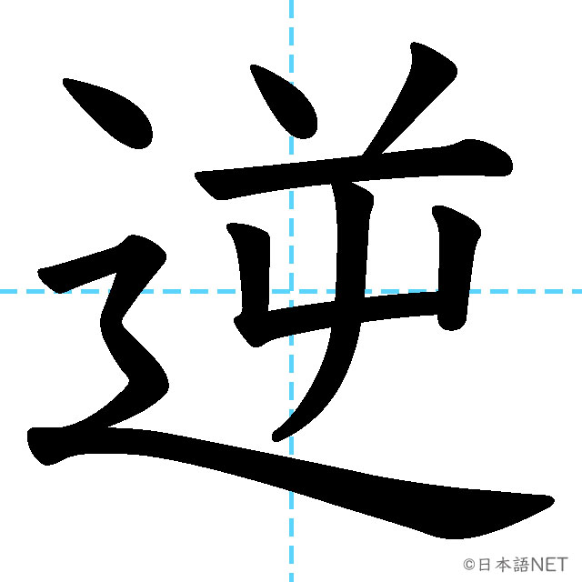 【JLPT N2漢字】「逆」の意味・読み方・書き順