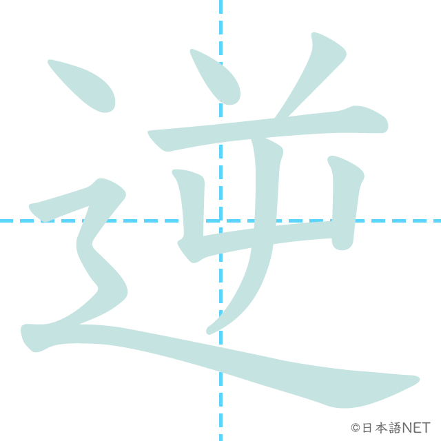 漢字「逆」の書き順