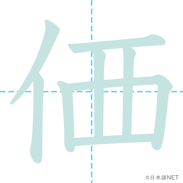 漢字「価」の書き順