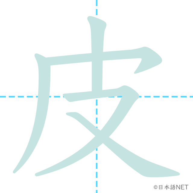 漢字「皮」の書き順