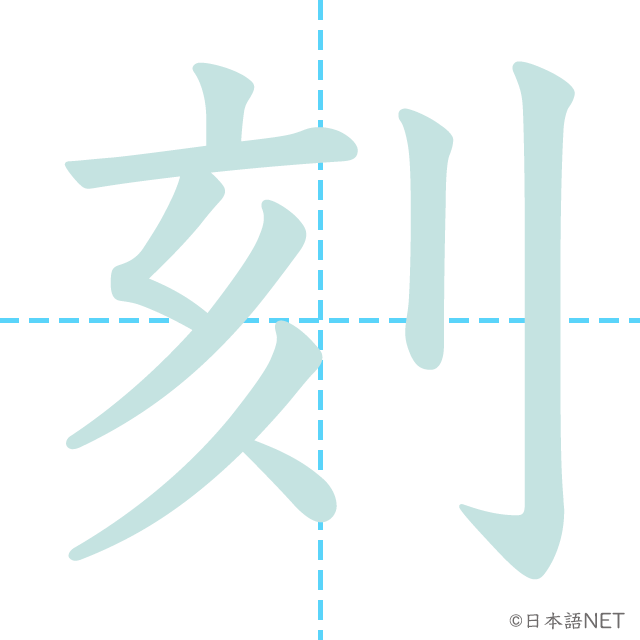 漢字「刻」の書き順
