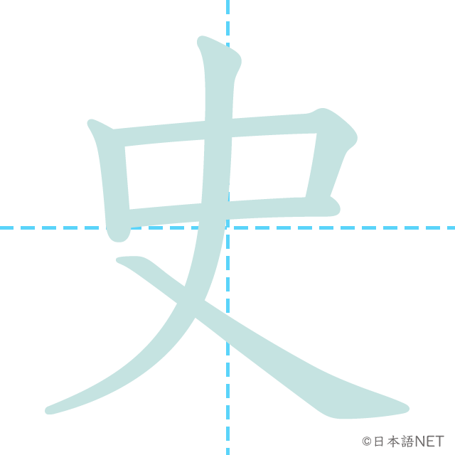 漢字「史」の書き順