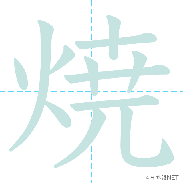 漢字「焼」の書き順