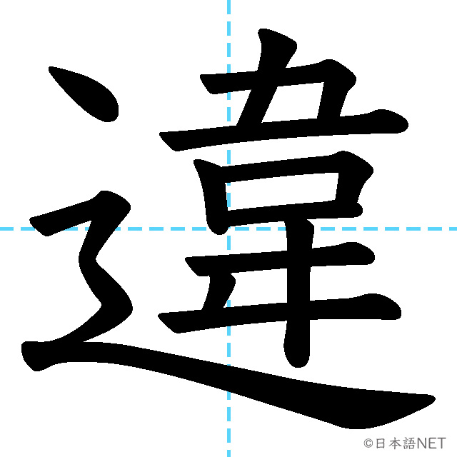 【JLPT N3漢字】「違」の意味・読み方・書き順