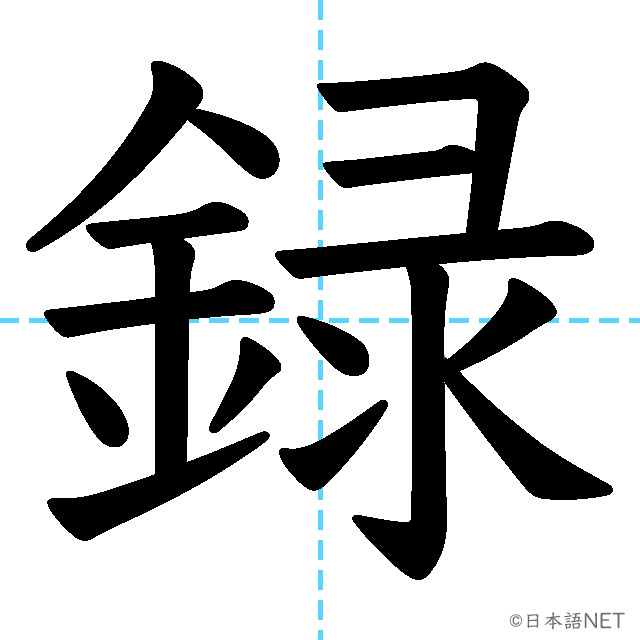 【JLPT N3漢字】「録」の意味・読み方・書き順