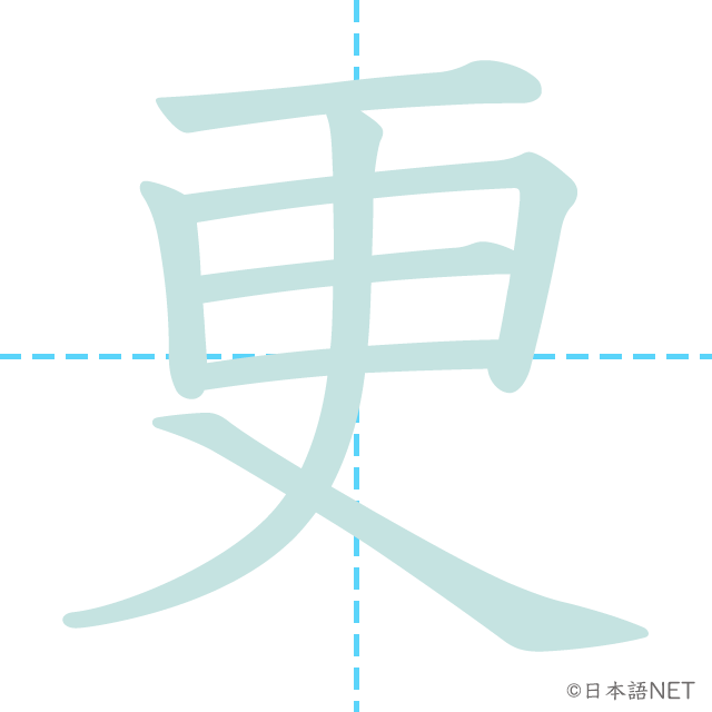 漢字「更」の書き順