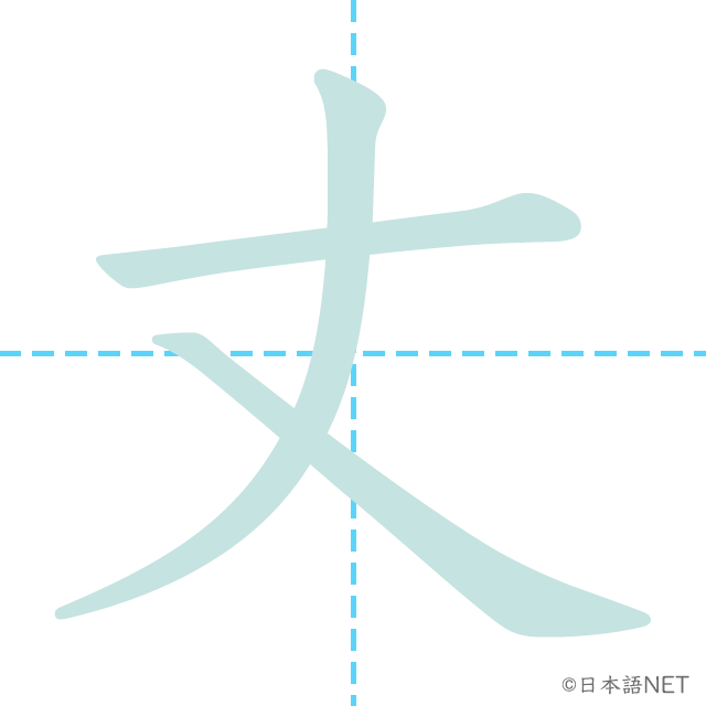 漢字「丈」の書き順