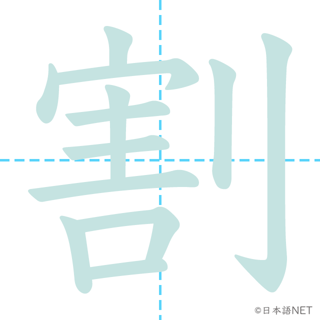 漢字「割」の書き順
