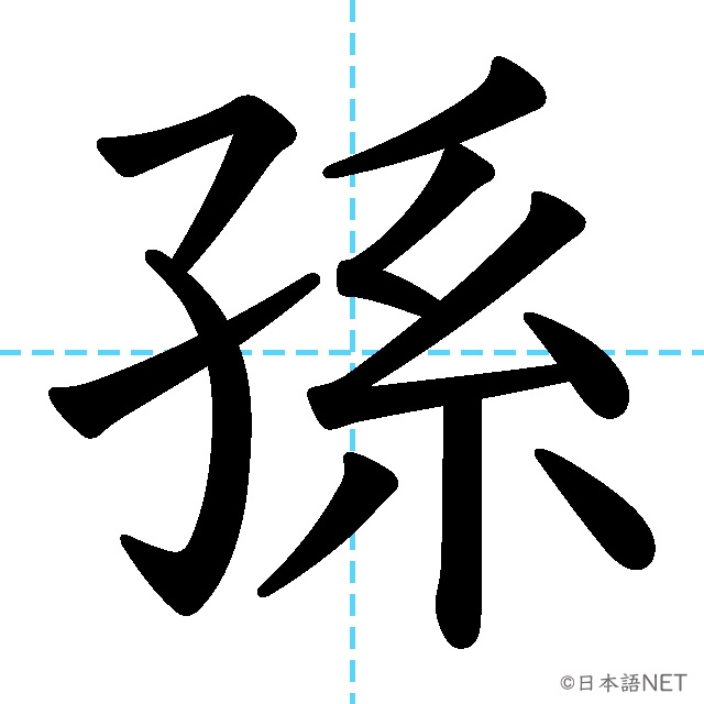 【JLPT N2漢字】「孫」の意味・読み方・書き順
