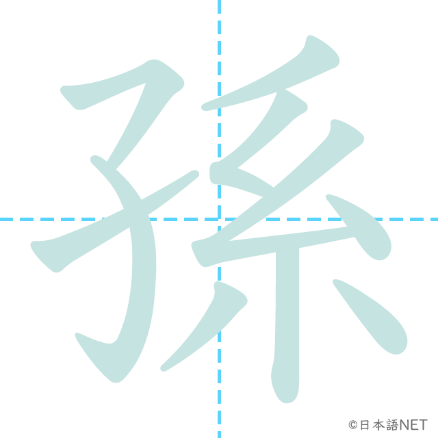漢字「孫」の書き順