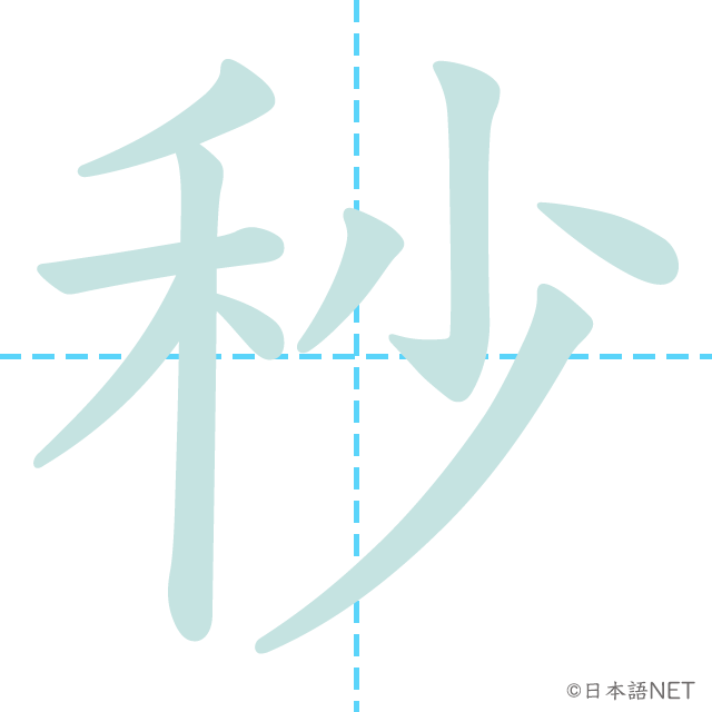 漢字「秒」の書き順