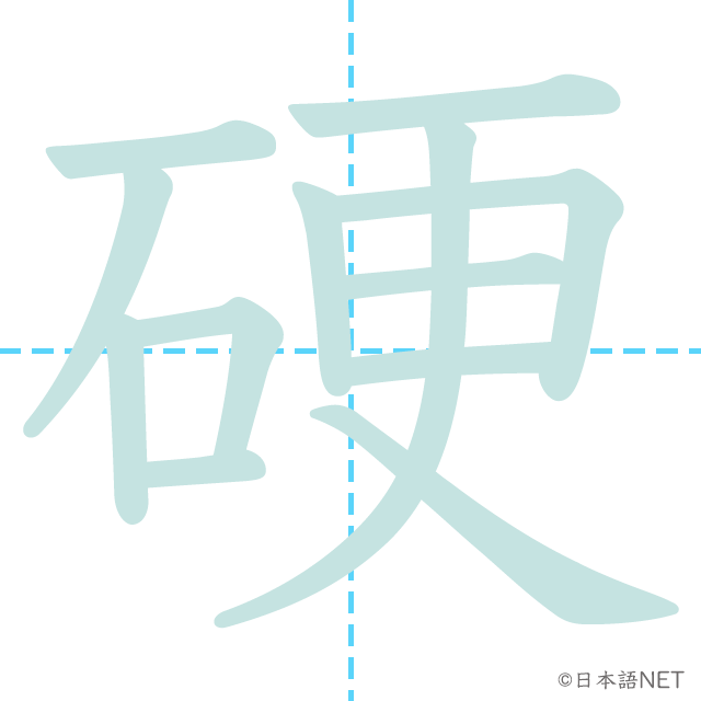 漢字「硬」の書き順