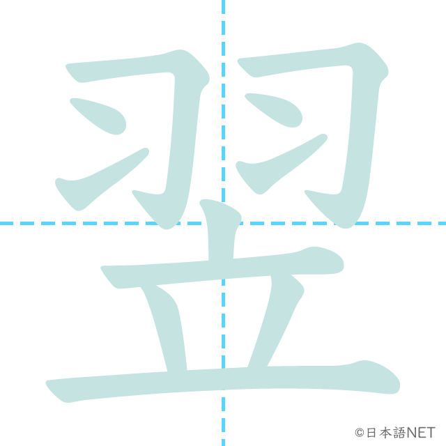漢字「翌」の書き順