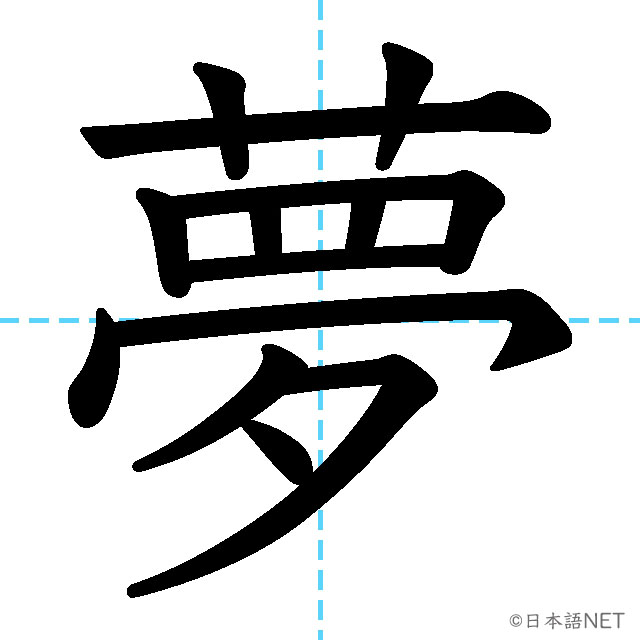 【JLPT N2漢字】「夢」の意味・読み方・書き順