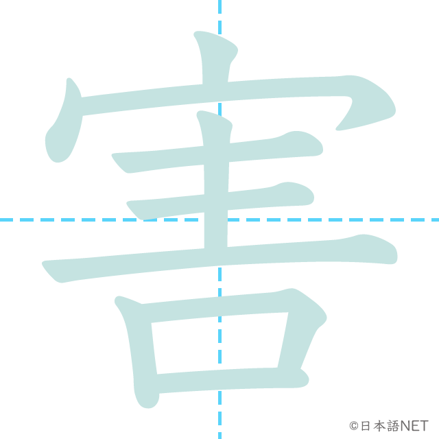 漢字「害」の書き順