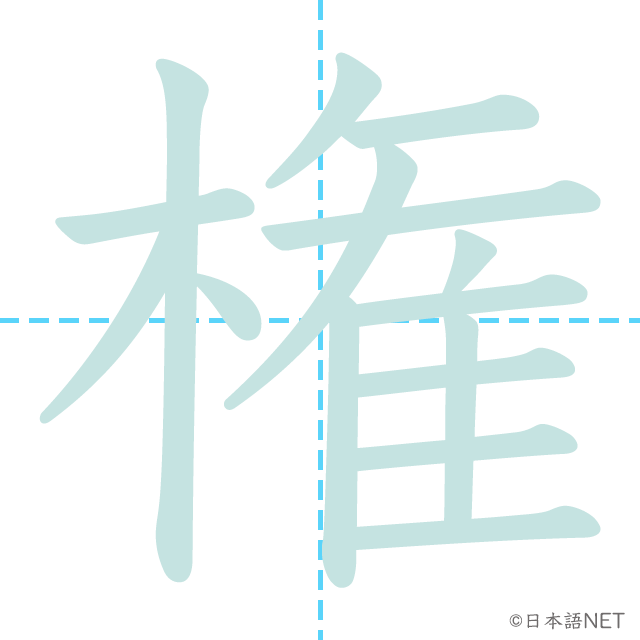 漢字「権」の書き順