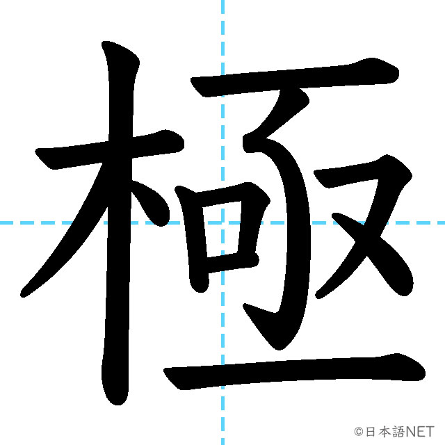 【JLPT N2漢字】「極」の意味・読み方・書き順