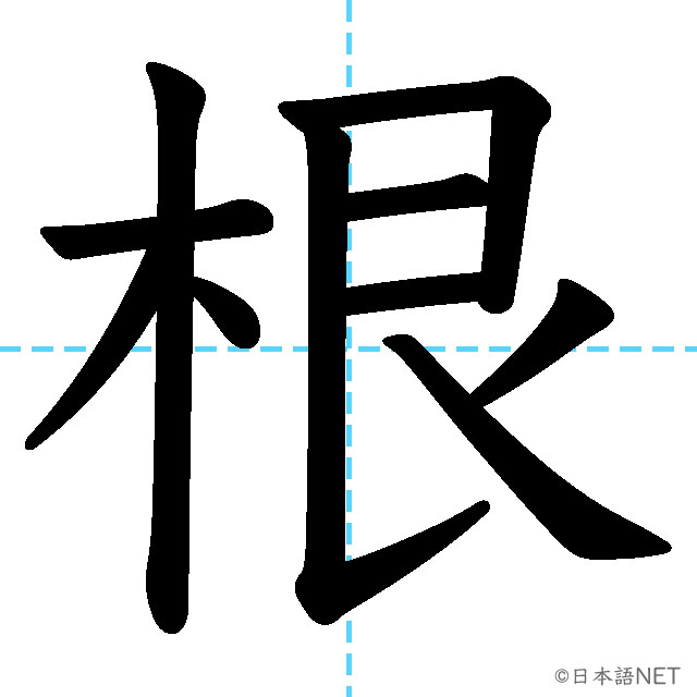 【JLPT N2漢字】「根」の意味・読み方・書き順