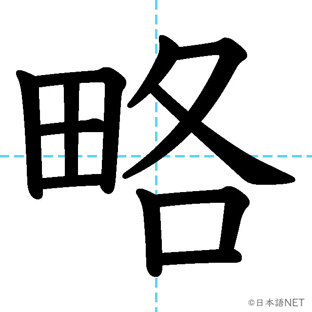 【JLPT N2漢字】「略」の意味・読み方・書き順