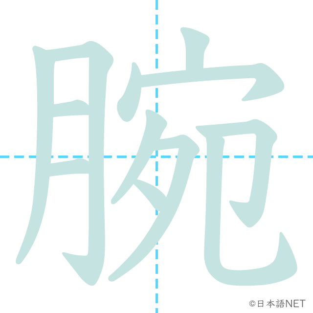 漢字「腕」の書き順