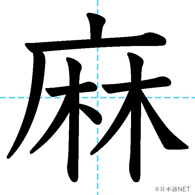 【JLPT N1漢字】「麻」の意味・読み方・書き順