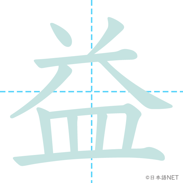 漢字「益」の書き順
