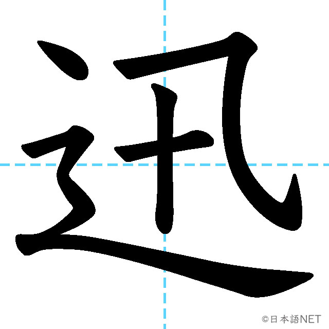 【JLPT N1漢字】「迅」の意味・読み方・書き順