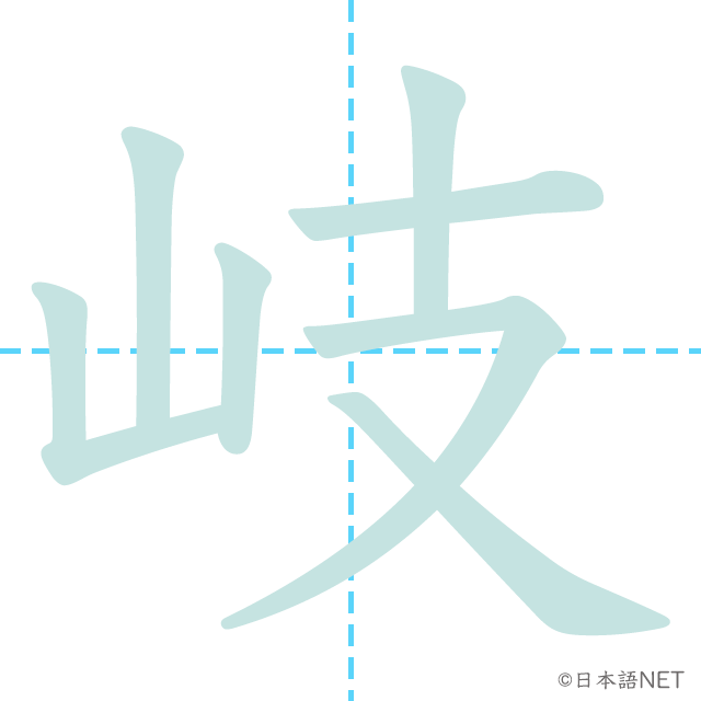 漢字「岐」の書き順