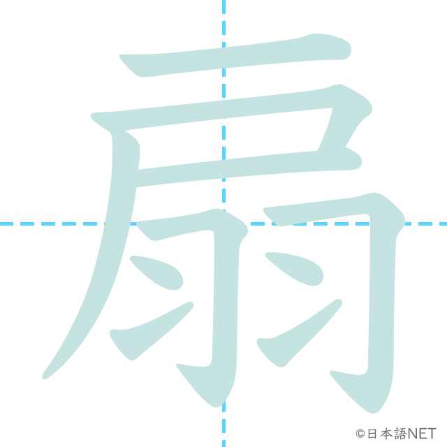 漢字「扇」の書き順