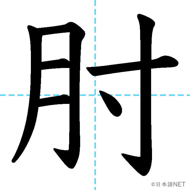 【JLPT N1漢字】「肘」の意味・読み方・書き順