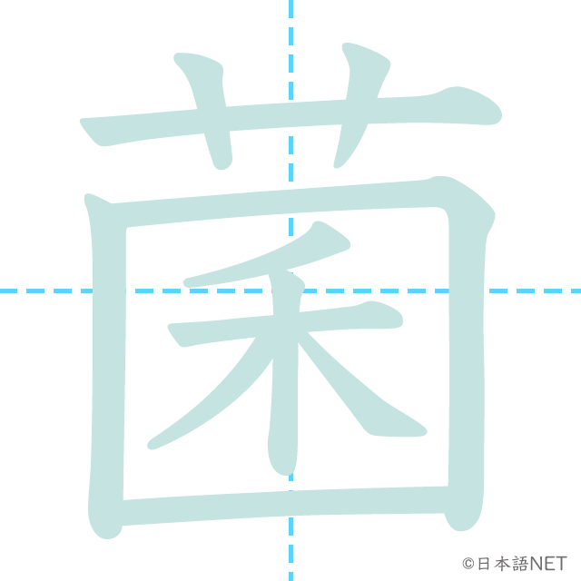漢字「菌」の書き順
