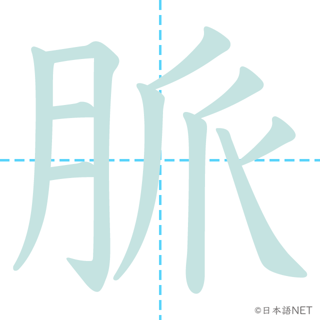 漢字「脈」の書き順