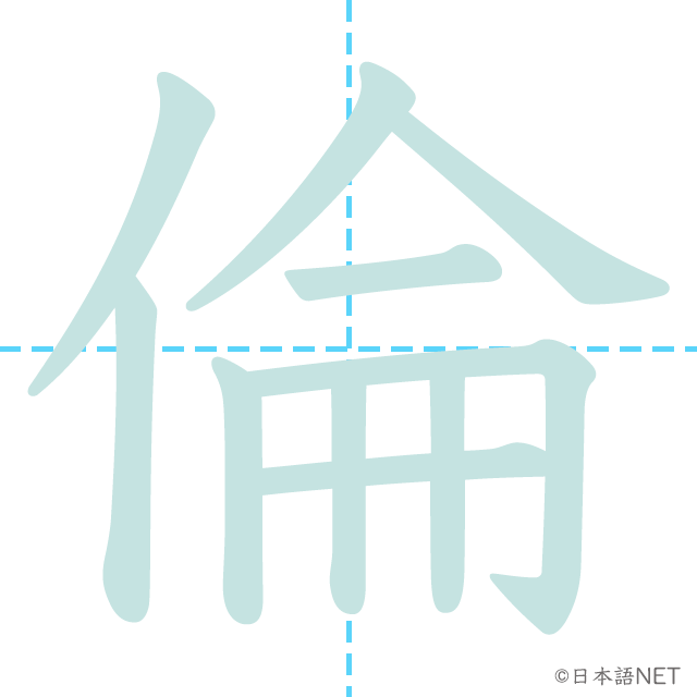 漢字「倫」の書き順