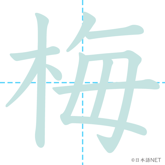 漢字「梅」の書き順